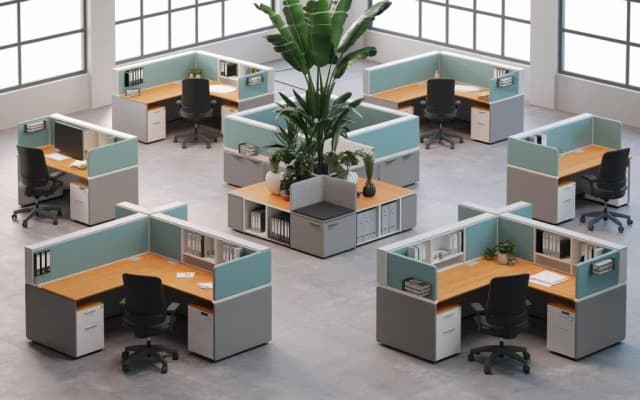 Office Workstation Wooden Office Workstation by Dk Modular Contractor